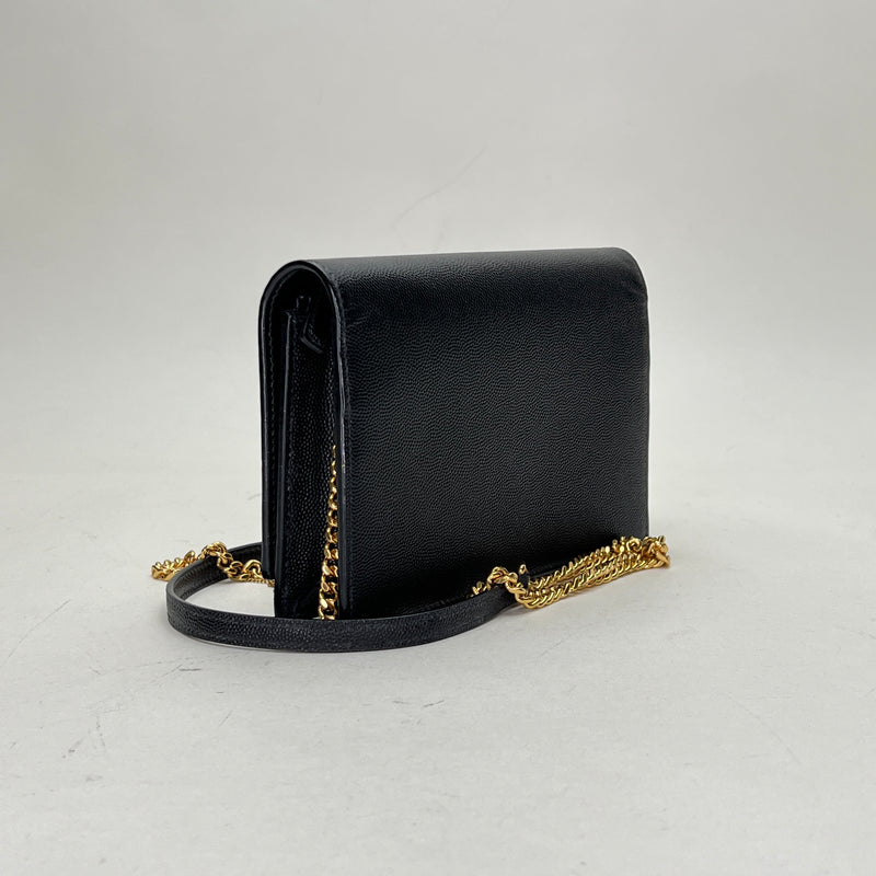 Crossbody bag in Caviar leather, Gold Hardware