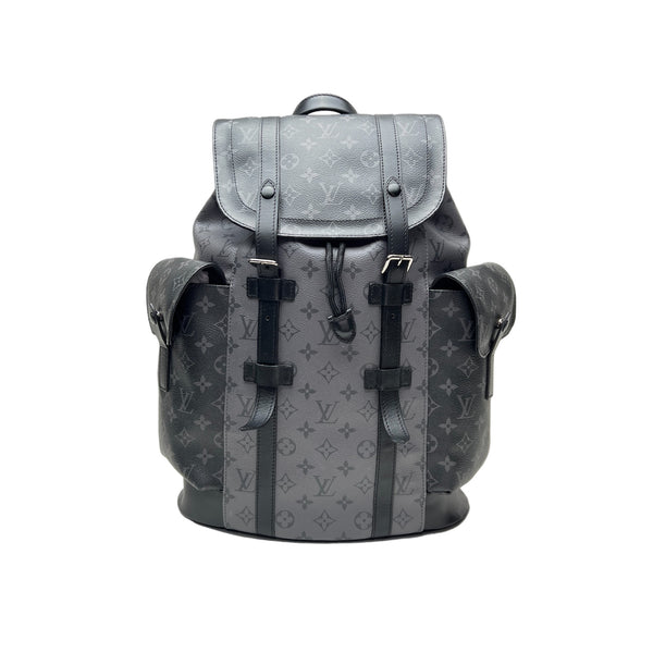 Christopher Monogram Eclipse PM Backpack in Monogram coated canvas, Silver Hardware