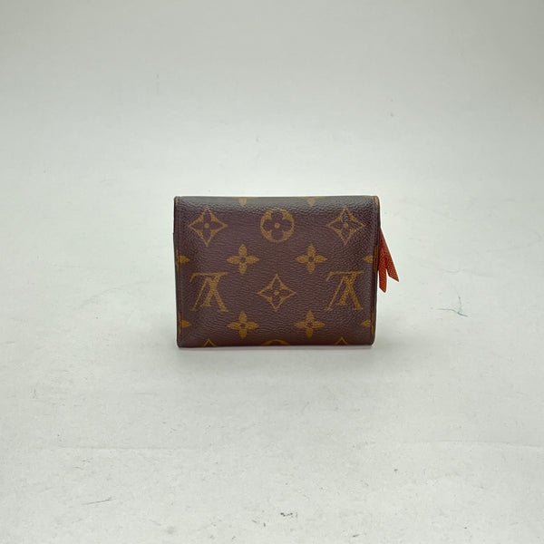 Victorine Compact Wallet in Monogram coated canvas, Gold Hardware