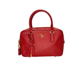 Lux Bauletto Top handle bag in Saffiano leather, Gold Hardware