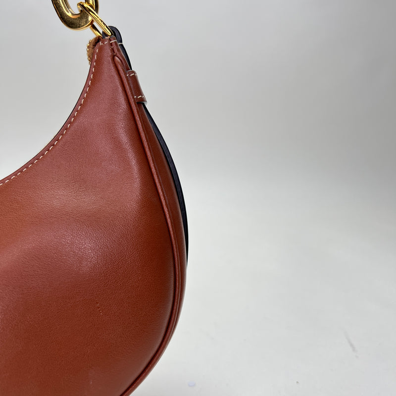 Ava Medium Shoulder bag in Calfskin, Gold Hardware