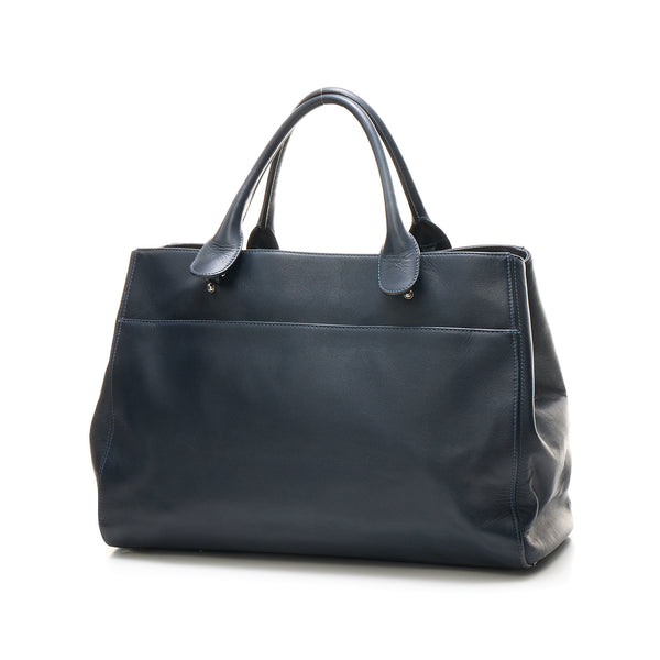 Cerf Executive Large Tote bag in Caviar leather, Silver Hardware