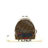 Double Logo Small Backpack in Canvas, Gold Hardware