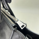 Double Zip Tote Medium Top handle bag in Calfskin, Silver Hardware