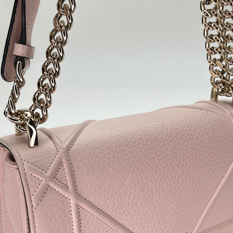 Diorama Small Pink Shoulder Bag in Calfskin, Gold hardware