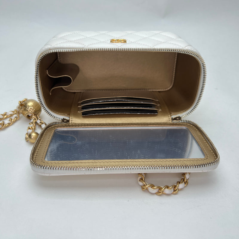 Vanity Crossbody bag in Lambskin, Gold Hardware