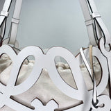 Anagram Cutout Small Tote bag in Calfskin, Silver Hardware