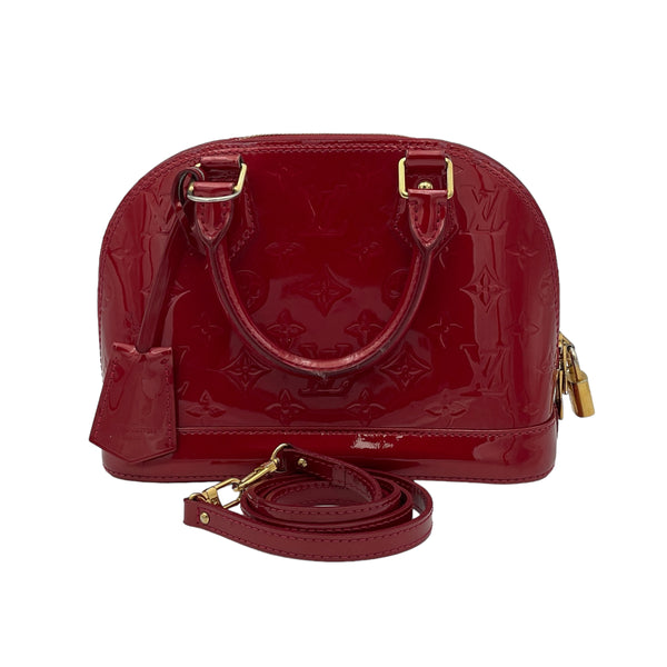 Alma BB Top handle bag in Patent leather, Gold Hardware