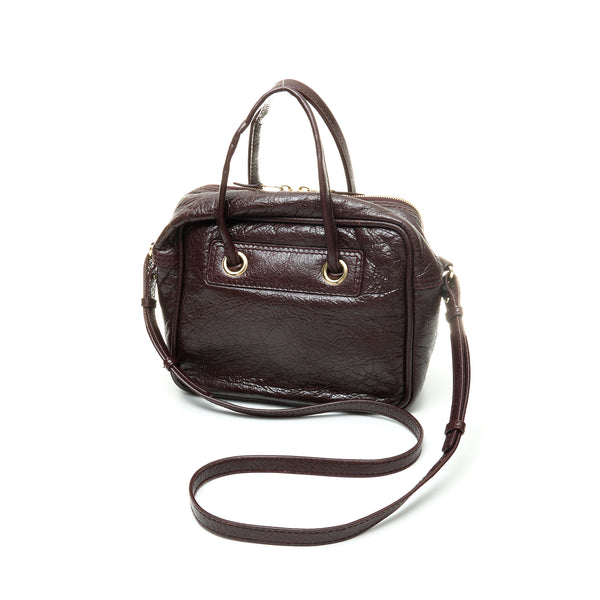 Two-way Crossbody bag in Distressed leather, Gold Hardware