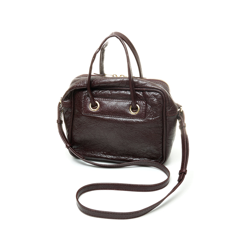 Two-way Crossbody bag in Distressed leather, Gold Hardware