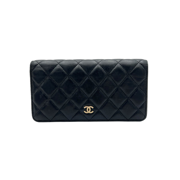 CC Quilted Wallet Wallet in Lambskin, Silver Hardware
