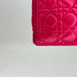 Lady Dior Medium Medium Top handle bag in Lambskin, Silver Hardware