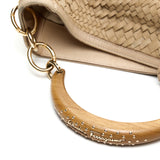 Ceyla Braided Top handle bag in Calfskin, Gold Hardware