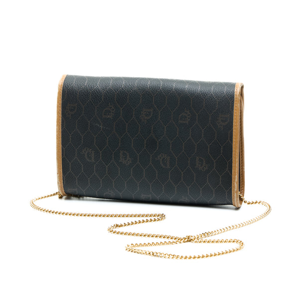 Honeycomb Crossbody bag in Coated canvas, Gold Hardware