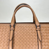 Monaco Top handle bag in Intrecciato leather, Ruthenium Hardware