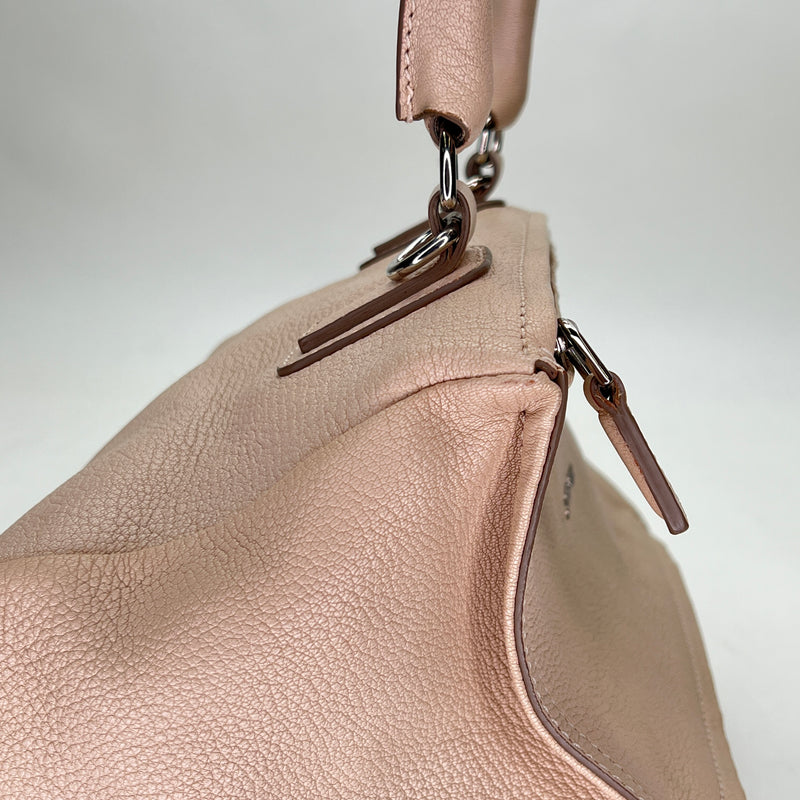 Pandora small Top handle bag in Calfskin, Silver Hardware