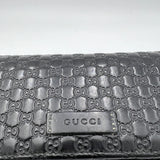 Long Flap Black Wallet in Guccissima Leather, Silver hardware