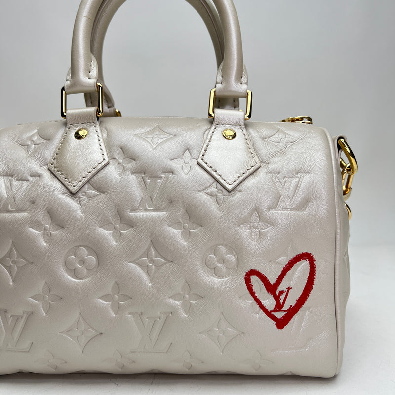 Speedy Valentines Day 22 Top handle bag in Monogram Empreinte leather, Gold Hardware