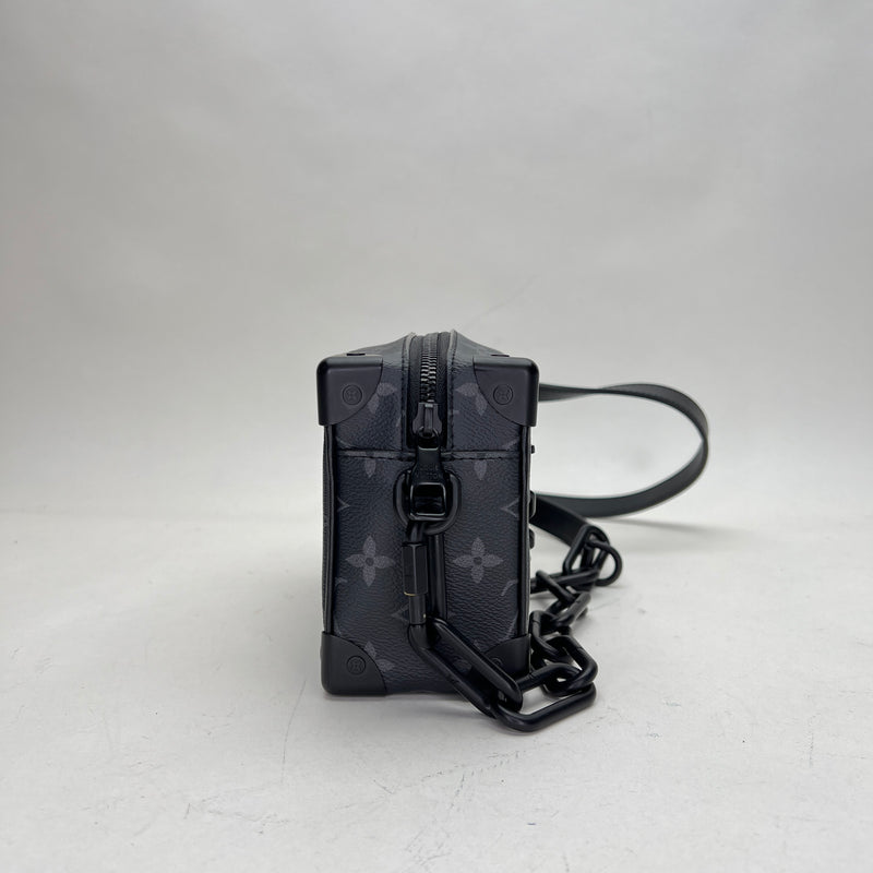 Soft Trunk Mini Crossbody bag in Monogram eclipse, Black Hardware