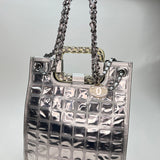 Ice Cube Shopper Large Tote bag in PVC, Silver Hardware