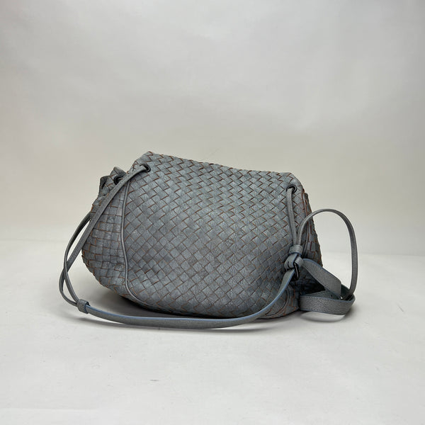 Flap Shoulder bag in Intrecciato leather, Gunmetal Hardware