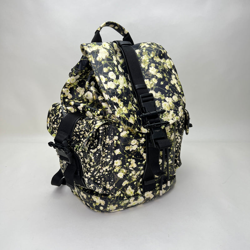 Floral Obsedia Backpack in Calfskin, Silver Hardware
