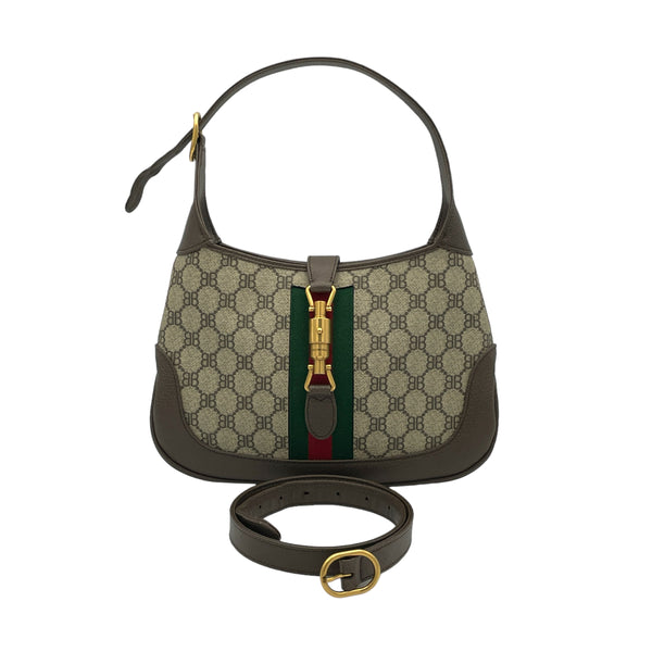 Gucci X Balenciaga Collaboration  Small Shoulder bag in Coated canvas, Gold Hardware