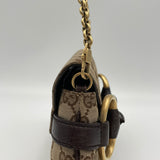 GG Horsebit Mini Shoulder bag in Jacquard, Gold Hardware