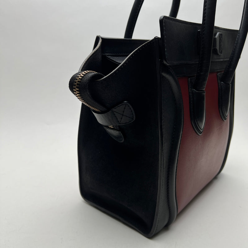 Luggage Micro Top handle bag in Calfskin, Gold Hardware