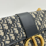 30 Montaigne Chain Shoulder bag in Jacquard, Gold Hardware