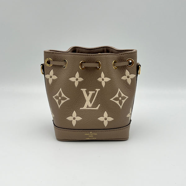 Noe Nano Bucket bag in Monogram Empreinte leather, Gold Hardware