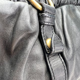 Drawstring Shoulder bag in Calfskin, Gold Hardware