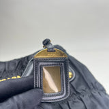 Gaufre Medium Top handle bag in Nylon, Gold Hardware