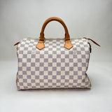 Speedy Damier Azur 30 Top handle bag in Coated canvas, Gold Hardware