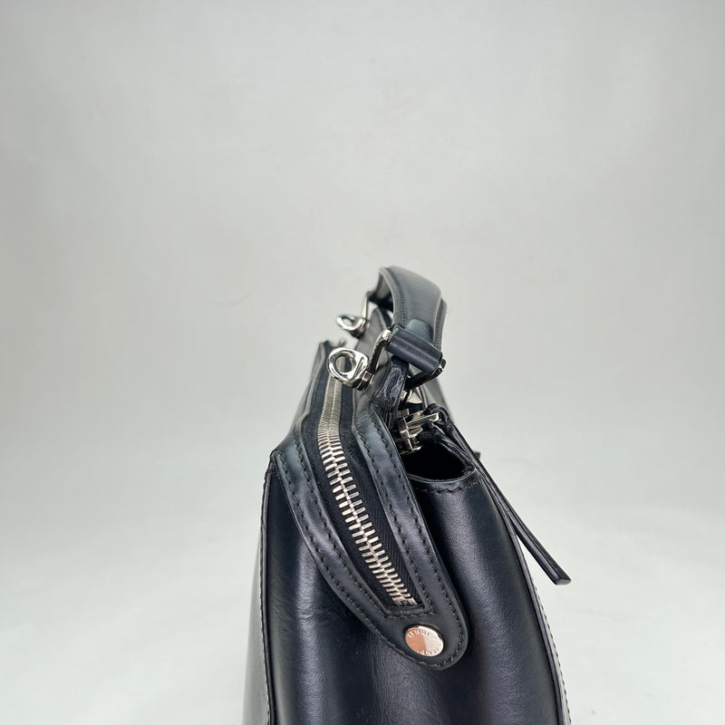 Dotcom Top handle bag in Calfskin, Silver Hardware