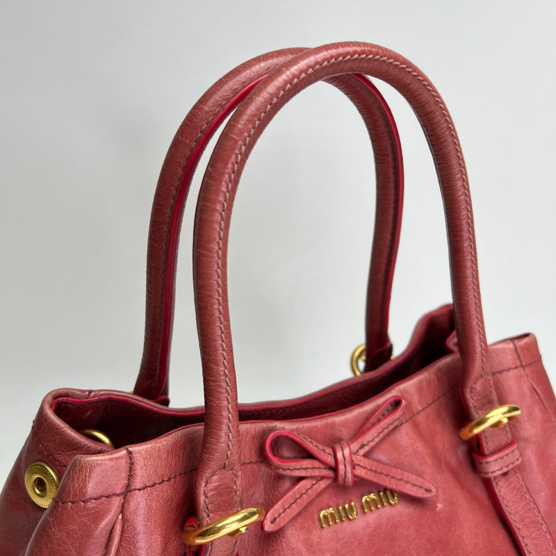 VITELLO SHINE 2WAY Top handle bag in Calfskin, Gold Hardware