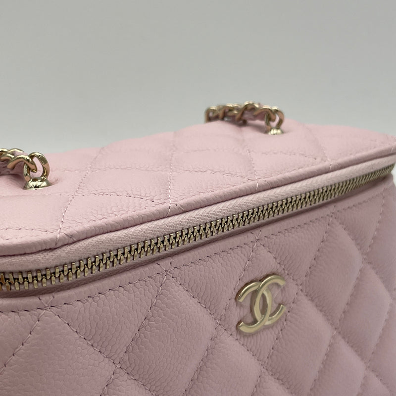 Quilted Vanity bag in Caviar leather, Light Gold Hardware