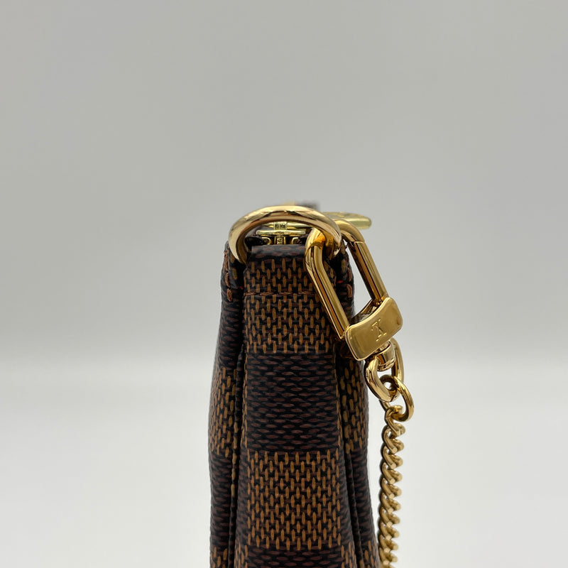 Pochette Accessoires Mini Pouch in Coated canvas, Gold Hardware