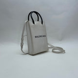 Shopping Mini Top handle bag in Calfskin, Silver Hardware