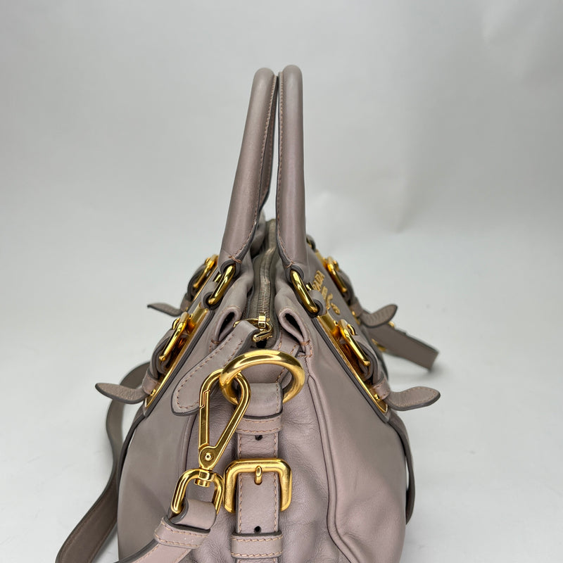 SATCHEL TWO-WAY BAULETTO Top handle bag in Calfskin, Gold Hardware
