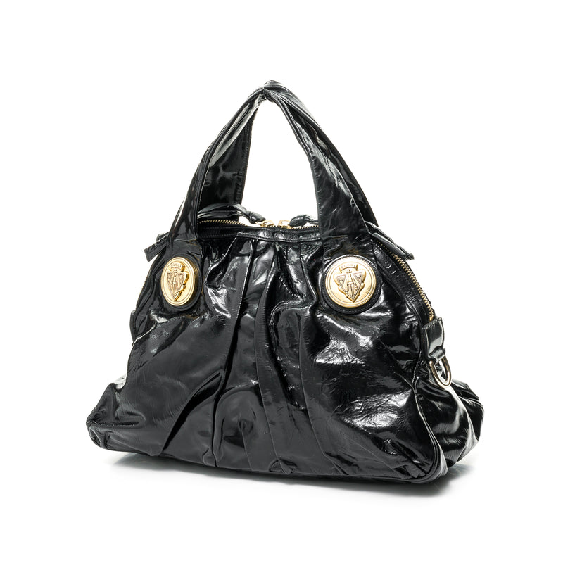 RARE Vintage Gucci Bamboo & Black Patent Leather Satchel Bag - Etsy