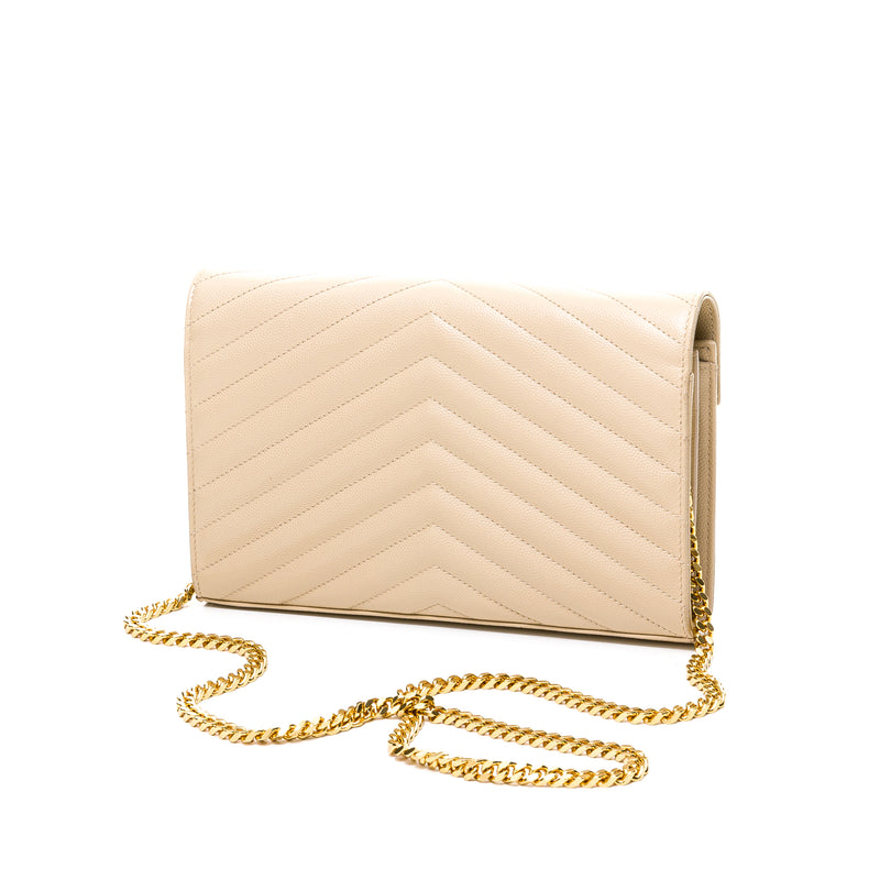 Cassandre Wallet on chain in Caviar Leather, Gold Hardware