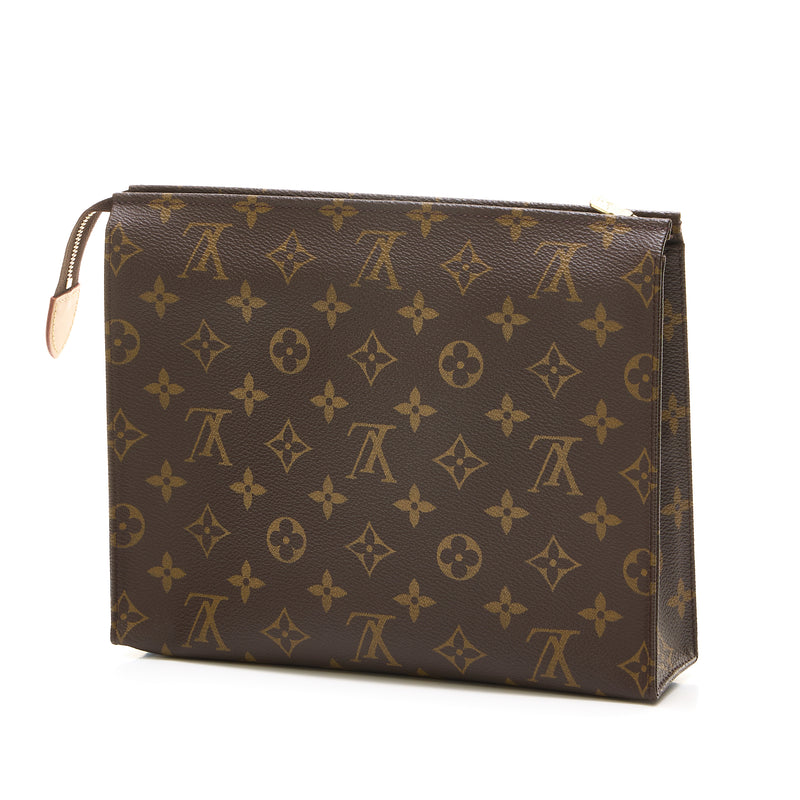 Louis Vuitton Brown Monogram Coated Canvas Toiletry Pouch 26 Gold