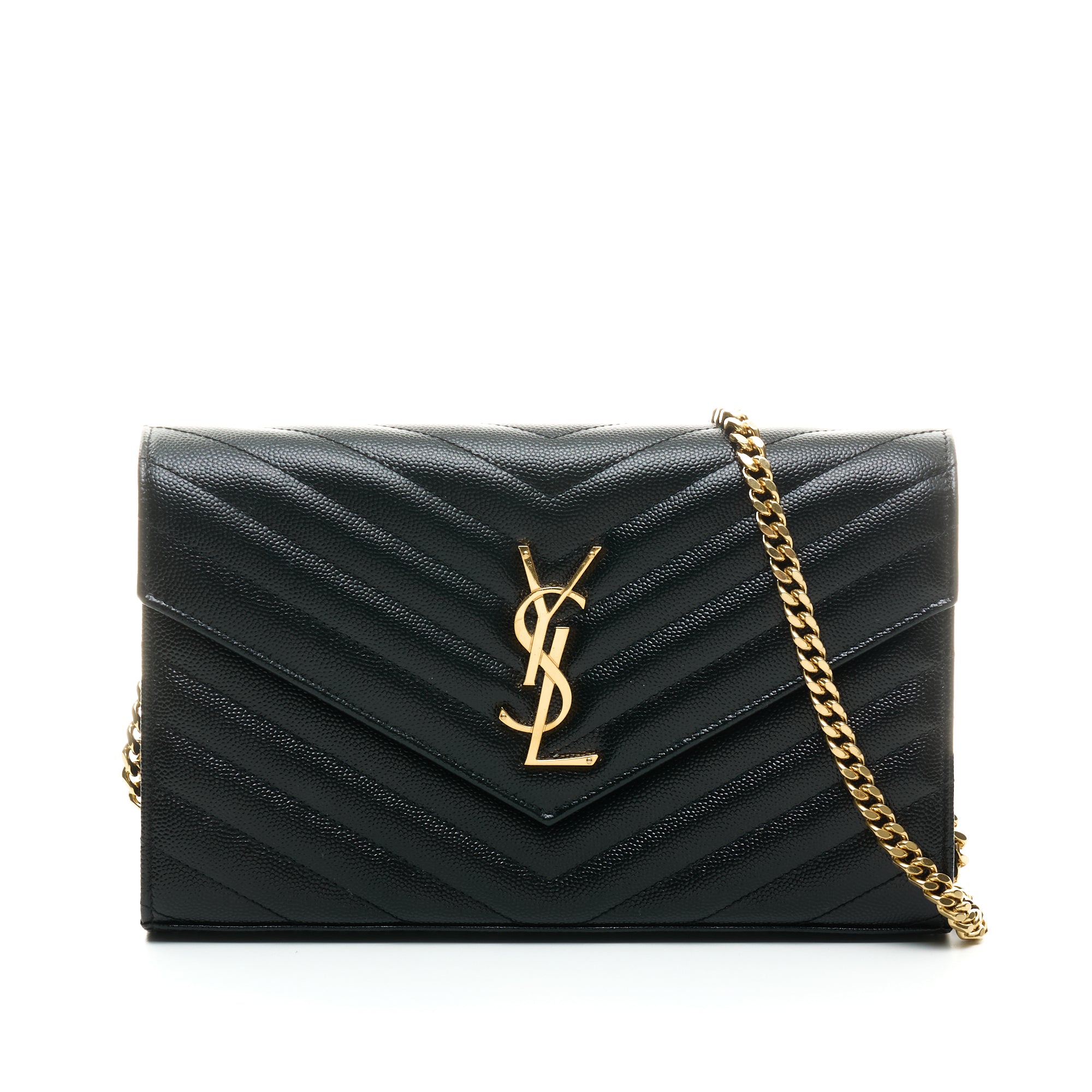 Cassandre Medium Wallet on chain in Calfskin, Gold Hardware