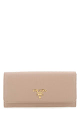 Saffiano Leather Zipped Wallet, Gold Hardware