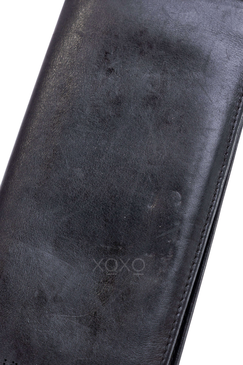 Long Fold Wallet Leather Black