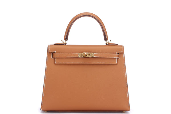 Kelly 25Cm Stamp Top Handle Bag in Epsom Leather, Gold Hardware