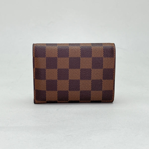 Victorine Damier Ebene Compact Wallet in Coated canvas, Gold Hardware
