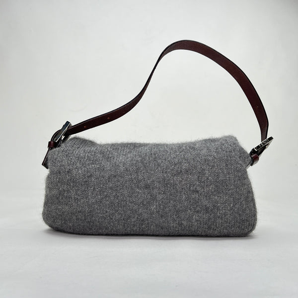 Baguette Shoulder bag in Wool, Silver Hardware