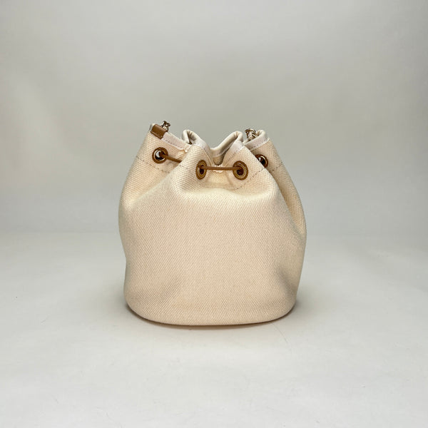 Pearl Deauville Bucket bag in Canvas, Light Gold Hardware
